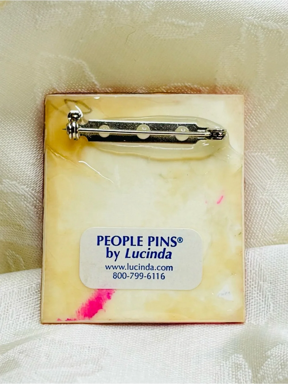Lucinda People Pink Enamel Hearts Love Family 💕 Brooch Pin